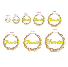 Load image into Gallery viewer, Personalized Custom Bamboo Hoops and Necklace Set
