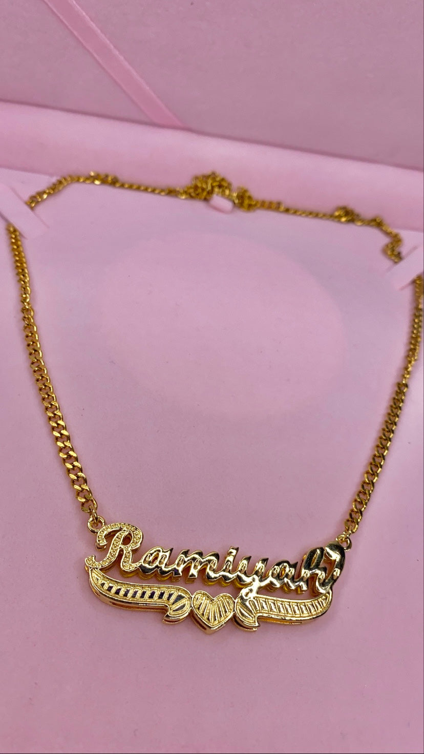 Personalized Custom Double Name Plated Necklace